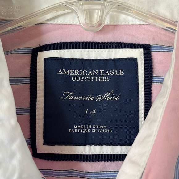 American Eagle Outfitters favorite shirt size 14 button-down collar eagle button - Picture 2 of 13